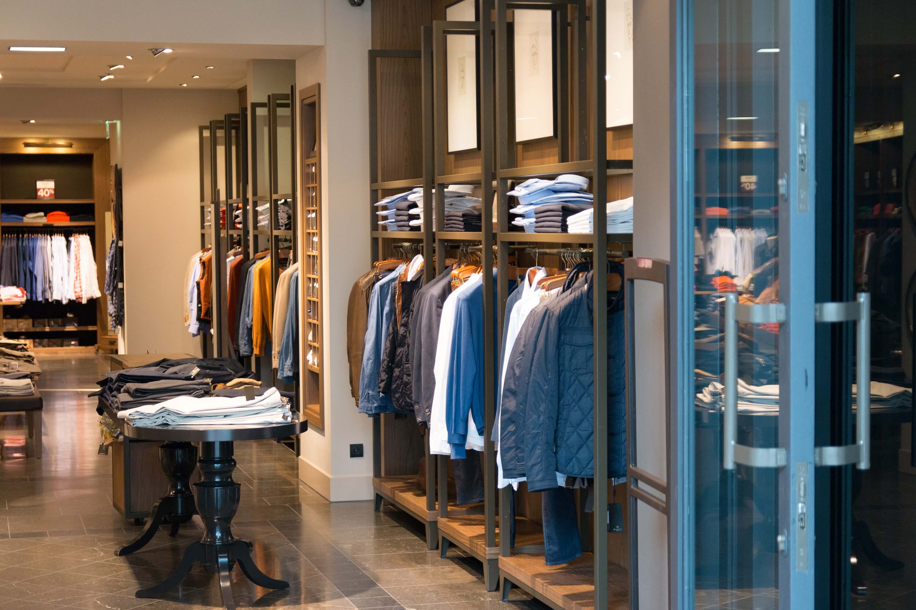 Clean retail environment promotes comfortable shopping experience.